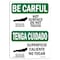 Signmission OSHA CAREFUL, Hot Surface Do Not Touch Bilingual, 10in X 7in Rigid Plastic, 7" H, 10" W, Landscape OS-BC-P-710-L-10029 - alternate 1